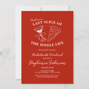 Invitación Última pieza roja de la soltera de la vida