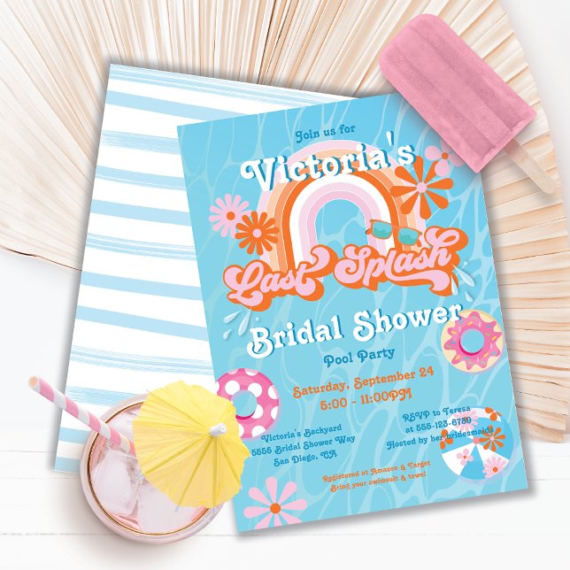 Invitación Última piscina de salpicaduras Bachelorette Bridal (Subido por el creador)