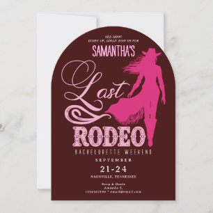 Invitación Última Rodeo Rosa Novedoza De La Vaquera Roja Nash