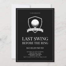 Última ronda de golf de soltero en blanco y negro