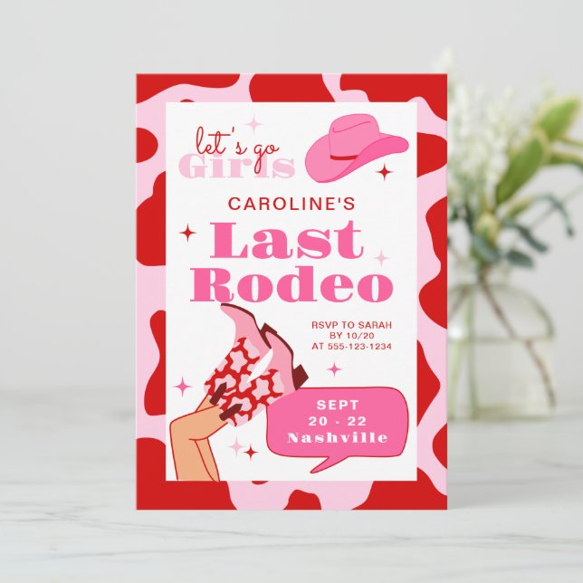 Invitación Última semana de semana de Bachelorette de Rodeo R (Anverso de pie)