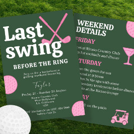 Invitación Última Swing Antes De La Bachelorette De Golf Ring