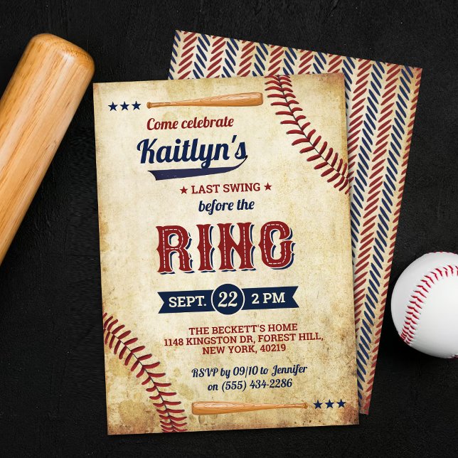 Invitación ¡Última Swing Antes Del Anillo! Béisbol Bridal Sho (Subido por el creador)