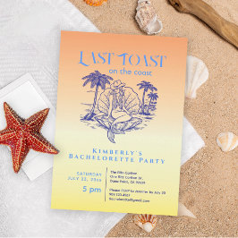 Invitación Última Tosta Azul Cowgirl Mermaid Bachelorette