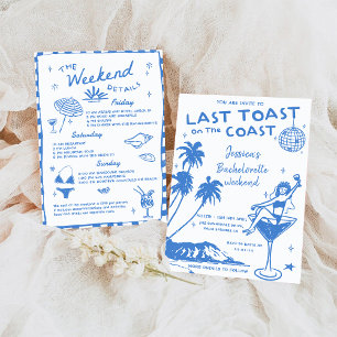 Invitación Última Tostada Azul En La Costa De La Bachelorette