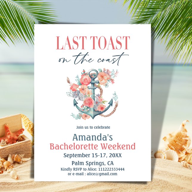 Invitación Última tostada Bachelorette Weedkend Itinerario (Subido por el creador)
