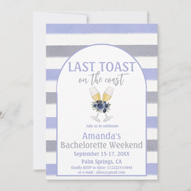 Invitación Última tostada Beach Bachelorette Weedkend Fiesta (Anverso)