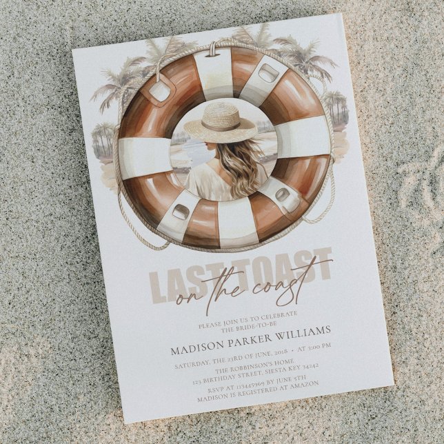 Invitación Última tostada de Beach Bride en la costa (Subido por el creador)