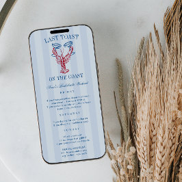 Invitación Última tostada en la Bachelorette Itinerario de Co