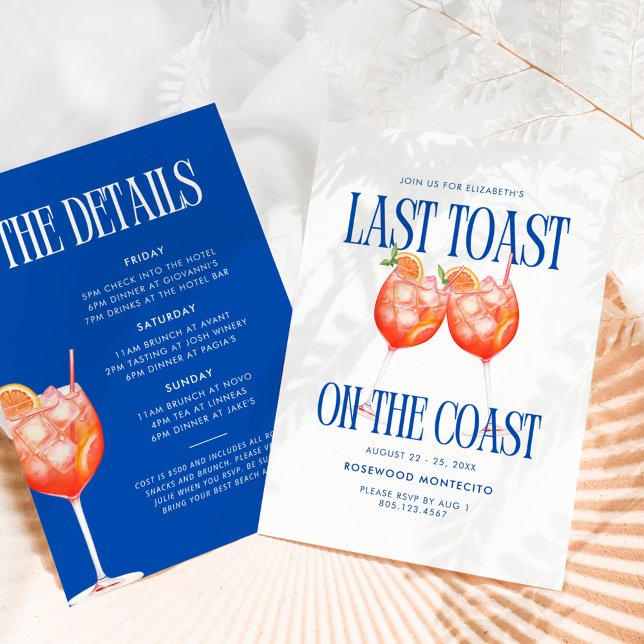 Invitación Última tostada en la costa Aperol Spritz Bachelore (Subido por el creador)