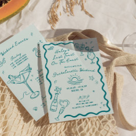 Invitación Última Tostada En La Costa Aqua Bachelorette Weeke