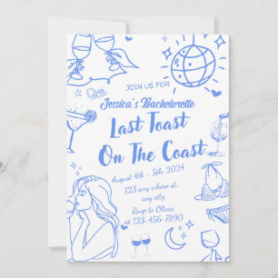 Invitación Última Tostada En La Costa Bachelorette Fiesta De