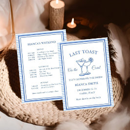 Invitación Última tostada en la Costa Bachelorette Fiesta de