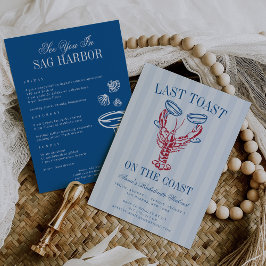 Invitación Última tostada en la Costa Bachelorette Itinerario