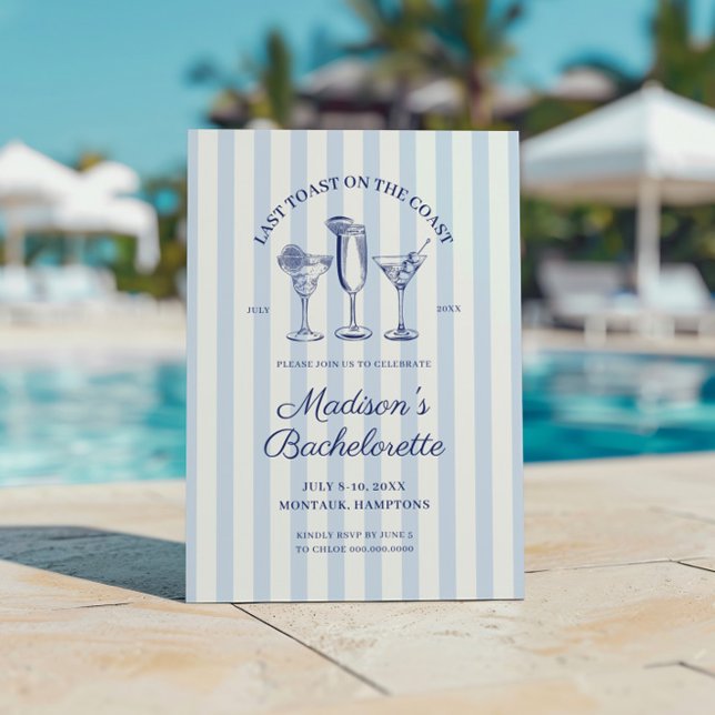 Invitación Última Tostada En La Costa Blue Bachelorette Weeke (Subido por el creador)