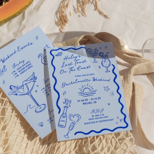 Invitación Última Tostada En La Costa Blue Bachelorette Weeke (Subido por el creador)