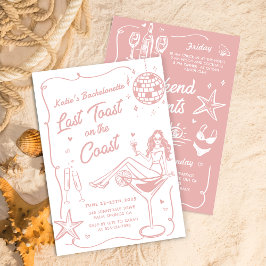 Invitación Última Tostada En La Costa De Bachillerato Rosa Fi