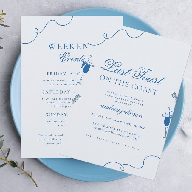 Invitación Última tostada en la costa Hen Bachelorette Weeken (Subido por el creador)