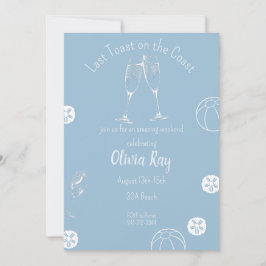 Invitación Última tostada en la ducha costera de solteros,