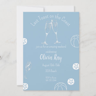 Invitación Última tostada en la ducha costera de solteros,