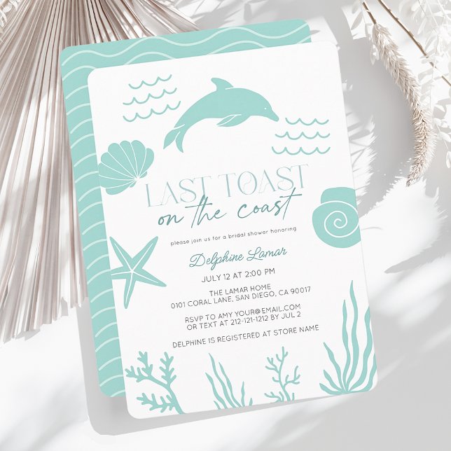 Invitación Última tostada en la ducha de novias en el mar de  (Subido por el creador)