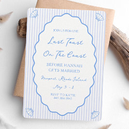 Invitación Última tostada en la fiesta de la soltera azul de 