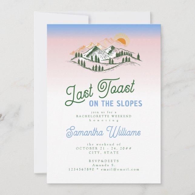 Invitación Última tostada en la pista de esquí invierno BACH  (Anverso)