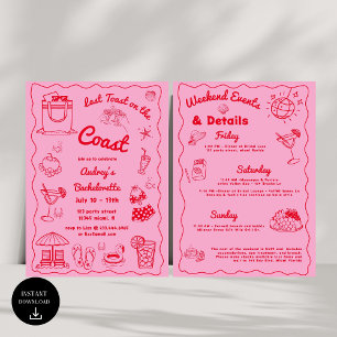 Invitación Última Tostada Rosa En La Costa De La Bachelorette
