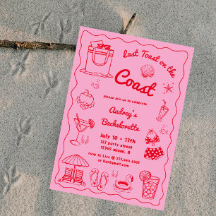Invitación Última Tostada Rosa En La Costa De La Bachelorette