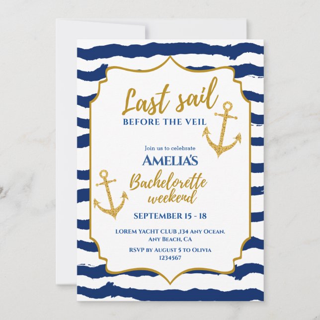 Invitación Última vela antes del fin de semana de soltera con (Anverso)