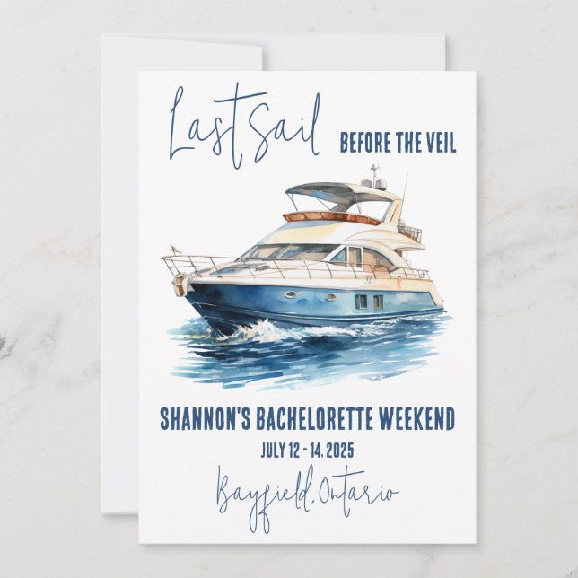 Invitación Última vela: Fiesta de fin de semana de soltera ná (Anverso)
