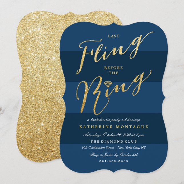 Invitación Última Vuelta Antes De La Fiesta De La Bachelorett (Anverso / Reverso)