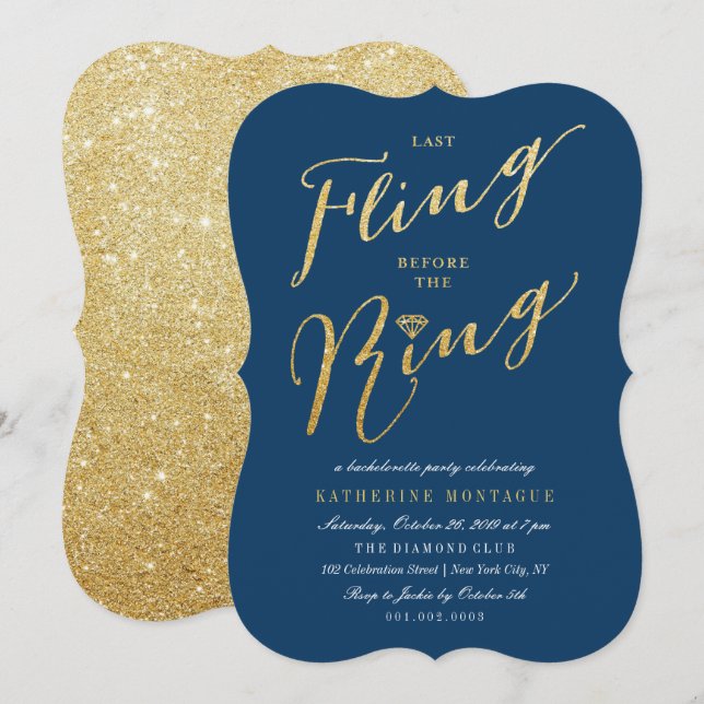 Invitación Última Vuelta Antes De La Fiesta De La Bachelorett (Anverso / Reverso)