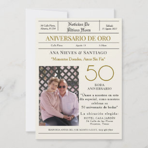 Invitación "Últimas Noticias" Foto de Bodas de Oro