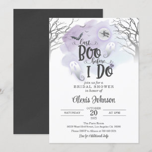 Invitación Último Boo Antes De Hacer Ducha Bridal (Púrpura)