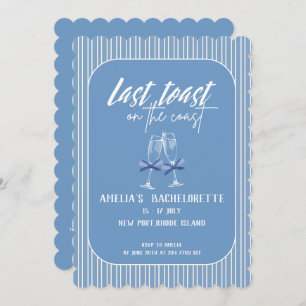 Invitación Último brindis en la costa Blue Bachelorette party