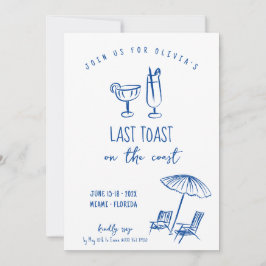 Invitación Último brindis en la costa fin de semana de solter
