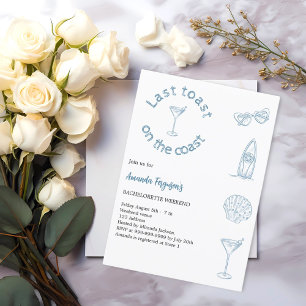 Invitación Último brindis en la costa fin de semana de solter