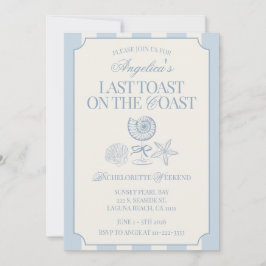Invitación Último brindis en la costa itinerario de despedida
