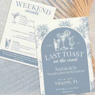 Invitación Último brindis en la costa Soltera costera azul