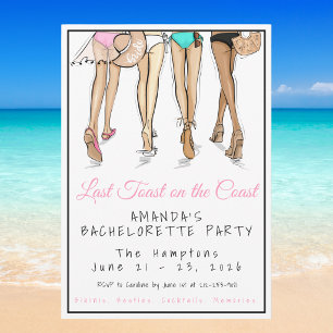 Invitación Último brindis en la novia de la playa de la costa