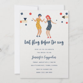 Invitación Último Chica honrado bailando Bachelorette Party