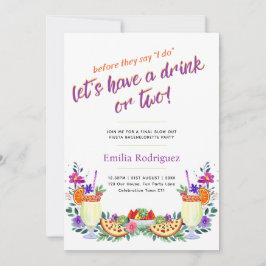 Invitación Último cóctel Fiesta Tacos Bachelorette