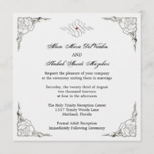 Invitación ÚLTIMO Elegante Invitado de Boda de Acento Platead