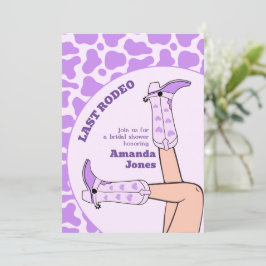 Invitación Último Fiesta de ducha de novia rodeo morado de le