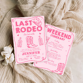 Invitación Último fin de semana de Bachelorette de Rodeo Rosa