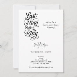 Invitación último fling antes del anillo Bachelorette Script