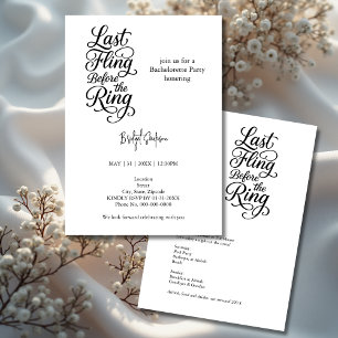 Invitación último fling antes del anillo Bachelorette Script
