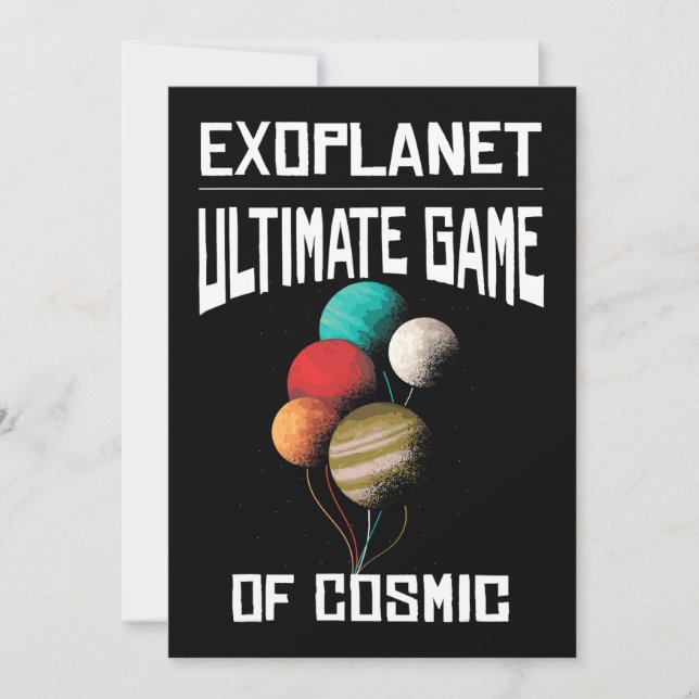 Invitación Último Juego De La Astronomía Del Planeta Exoplane (Anverso)