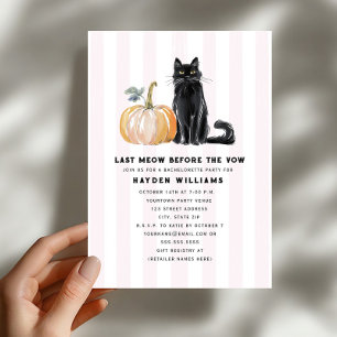 Invitación Último Maullido Fiesta de Soltera de Gatos Negros